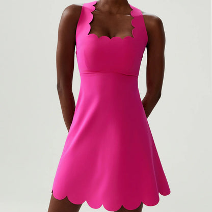 Women Tennis Yoga Dress Solid Color Stretchy Soft  Breathable Golf Short Sportswear