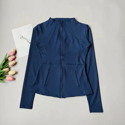 Quick Dry Workout Jacket, Slim Fit Long Sleeve Fitness Top, Breathable for Professional Training