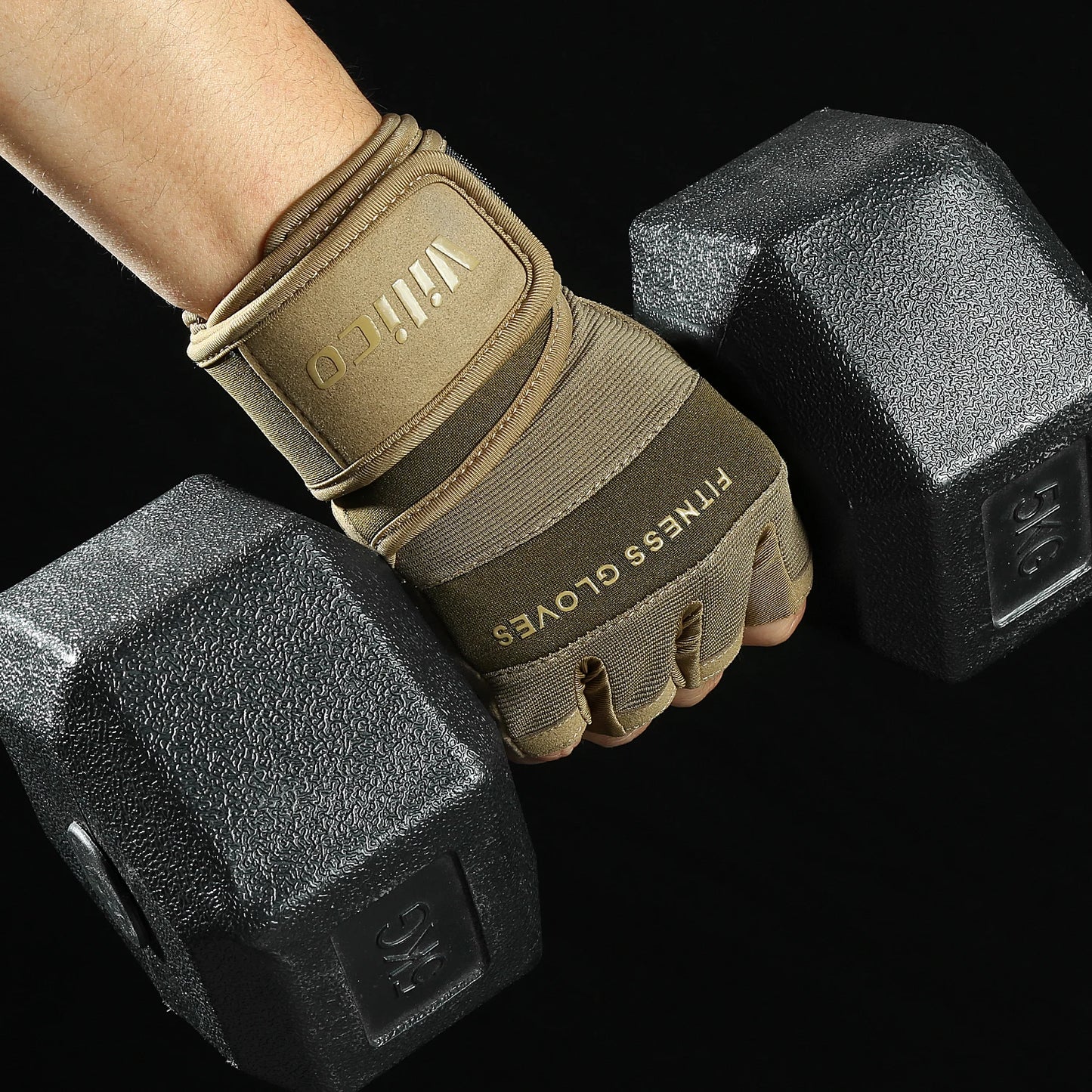 Half Finger Gym Gloves Weightlifting  Anti-Slip Fitness Gloves with Wrist Support