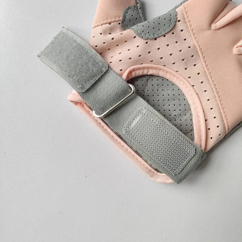 Women's fitness half finger gloves, anti slip, wear-resistant, anti cocoon bike sports cycling