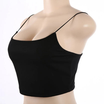Summer Fashion Tanks Tops Sexy Vest Sleeveless Cotton Straps Camis Fitness Bustier Crop Top Seamless Tees