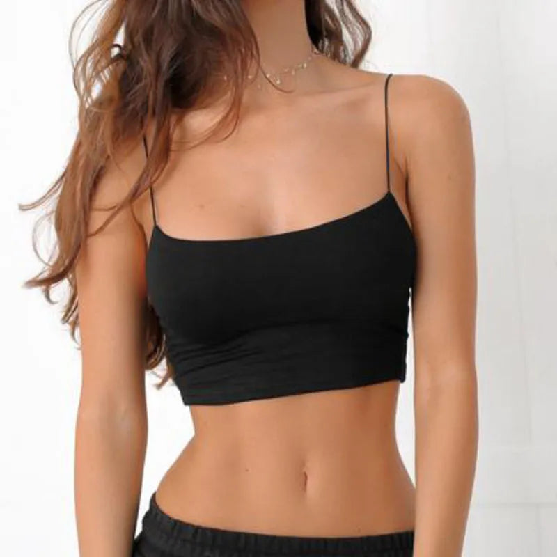 Sexy Tank Top Black Halter Crop Tops Backless Camisole Fashion Casual Tube Top Sleeveless Vest