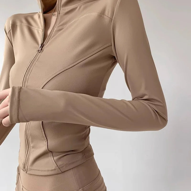 Quick Drying Sports Tight Top Yoga Jacket Long Sleeve S-3XL