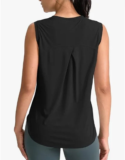 Women's sleeveless sports breathable lightweight  tennis yoga shirts