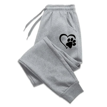 Cute Printed Women Sweatpants Cotton Casual Sports Fitness Solid Jogging Pants