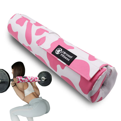 Cow Print Barbell Squat Pad Thick Foam PU Leather Padding for Neck Shoulder Protective Home Gym Weightlifting Training Equipment