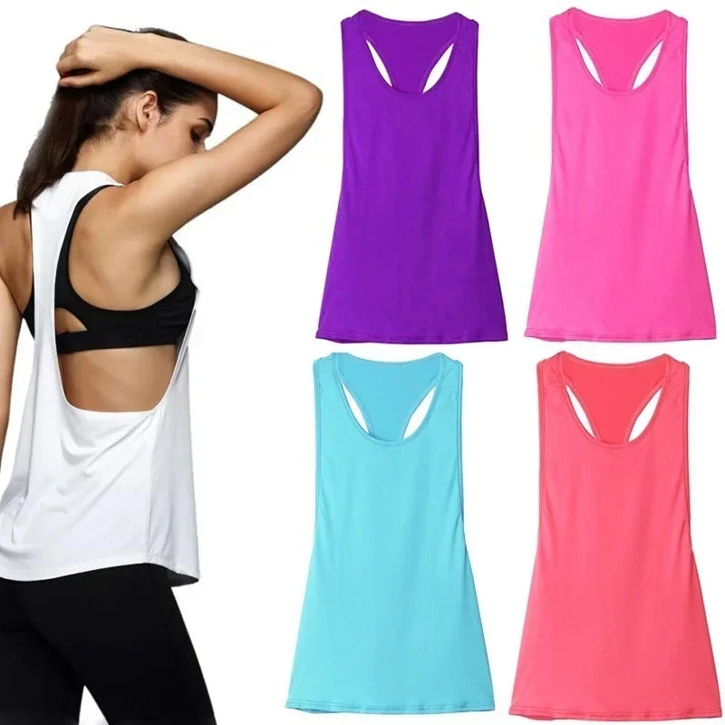 Women's Tank Tops Blouse Loose Sleeveless Shirt Gym Yoga Vest
