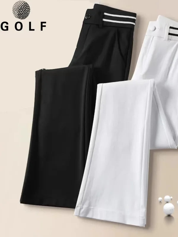 Golf Pants  Bell Bot High Waist Slim Fit Elastic Micro Flared Versatile Slimming Suit Pants