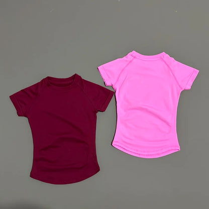 Short Sleeve T Shirt Summer Short Sleeve Round Neck Breathable Stretchy Gym