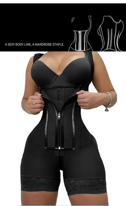 Body Shaper Women Shapewear Bodysuit 9-bone High Compression Girdles Double Tummy Control Full Body Open Crotch