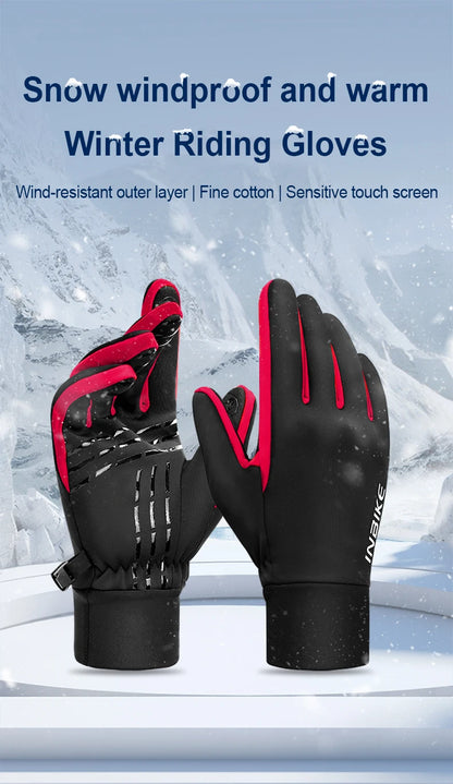 Winter Cycling Gloves for Women Warm Fleece Biking Glove for Riding Waterproof Touchscreen Accessories