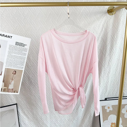 Women's Fitness Sports T-shirt Loose Long Sleeve Breathable Comfort Side-Opening