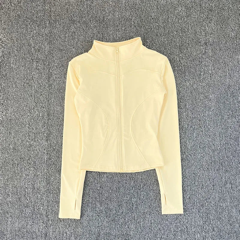 Women Sport Jacket Long Sleeve Shirt Workout Gym Training Clothing Yoga Sportswear