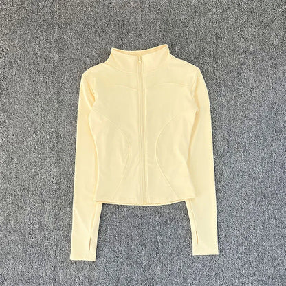 Women Sport Jacket Long Sleeve Shirt Workout Gym Training Clothing Yoga Sportswear