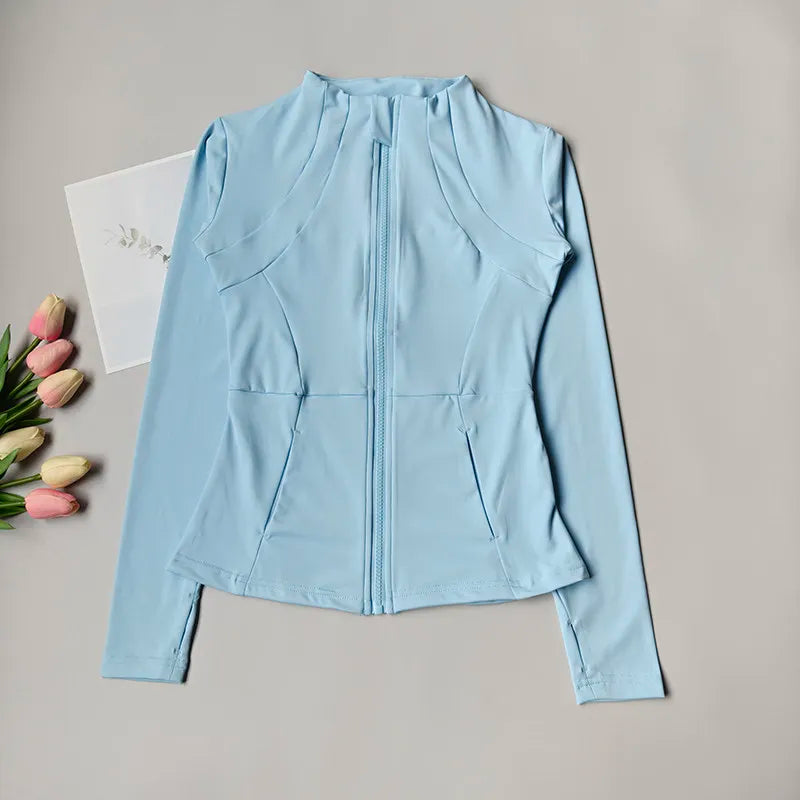 Quick Dry Workout Jacket, Slim Fit Long Sleeve Fitness Top, Breathable for Professional Training