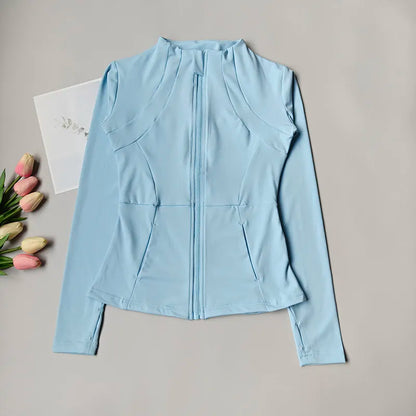 Quick Dry Workout Jacket, Slim Fit Long Sleeve Fitness Top, Breathable for Professional Training