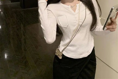 Women's T Shirts Plain Slim Sexy V Neck Novelties Goth Funny pullover Elegant Classy Tees