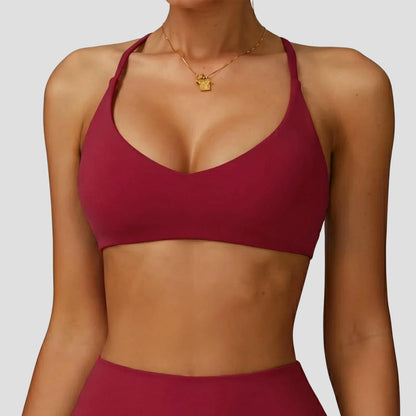 Sports Bra High Impact Support Women Gym Underwear Push-up Back Cross Yoga Crop Top Running Workout Fitness Pilates Solid Color