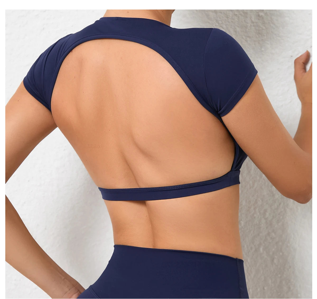 Sports Muscle Back Tee Padded Backless Sports Shirts Workout Yoga T-Shirt