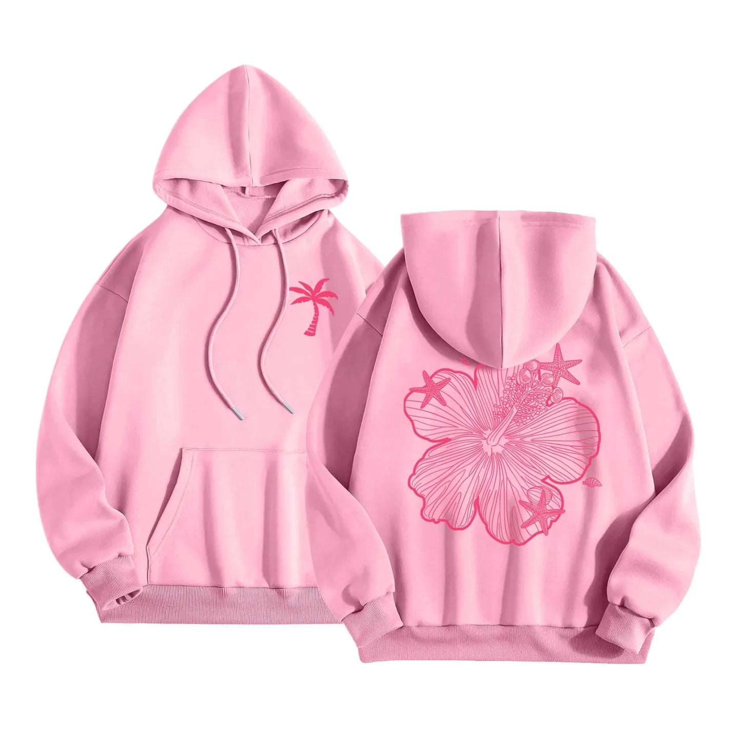 Hooded Sweatshirt Casual Long Sleeve Pullover Loose Autumn Long Sweatshirts Retro