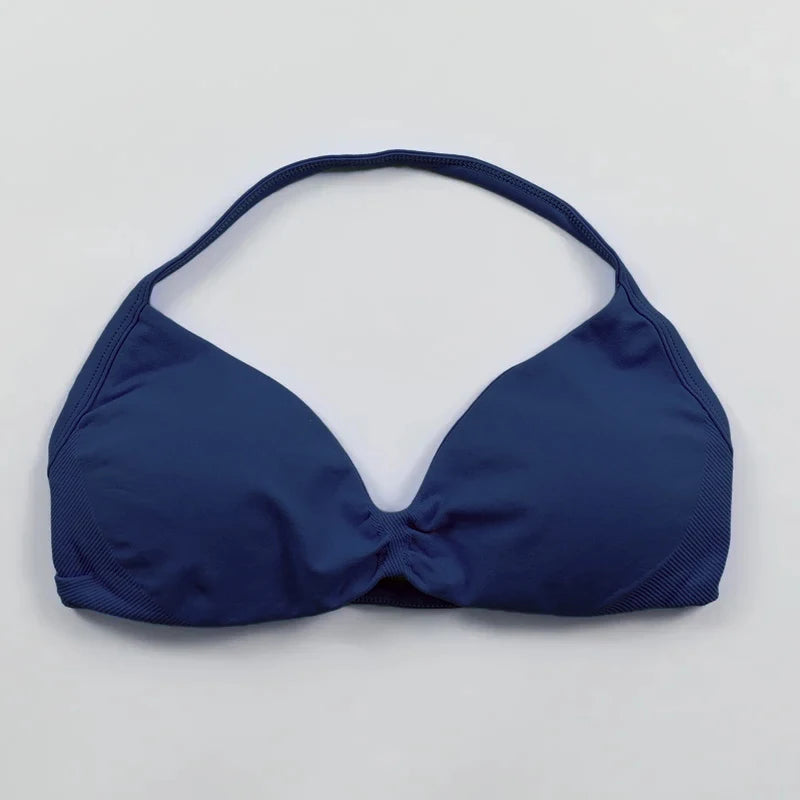 Strappy Bra Gym Top Women High Support Thin Strap Push up Bra