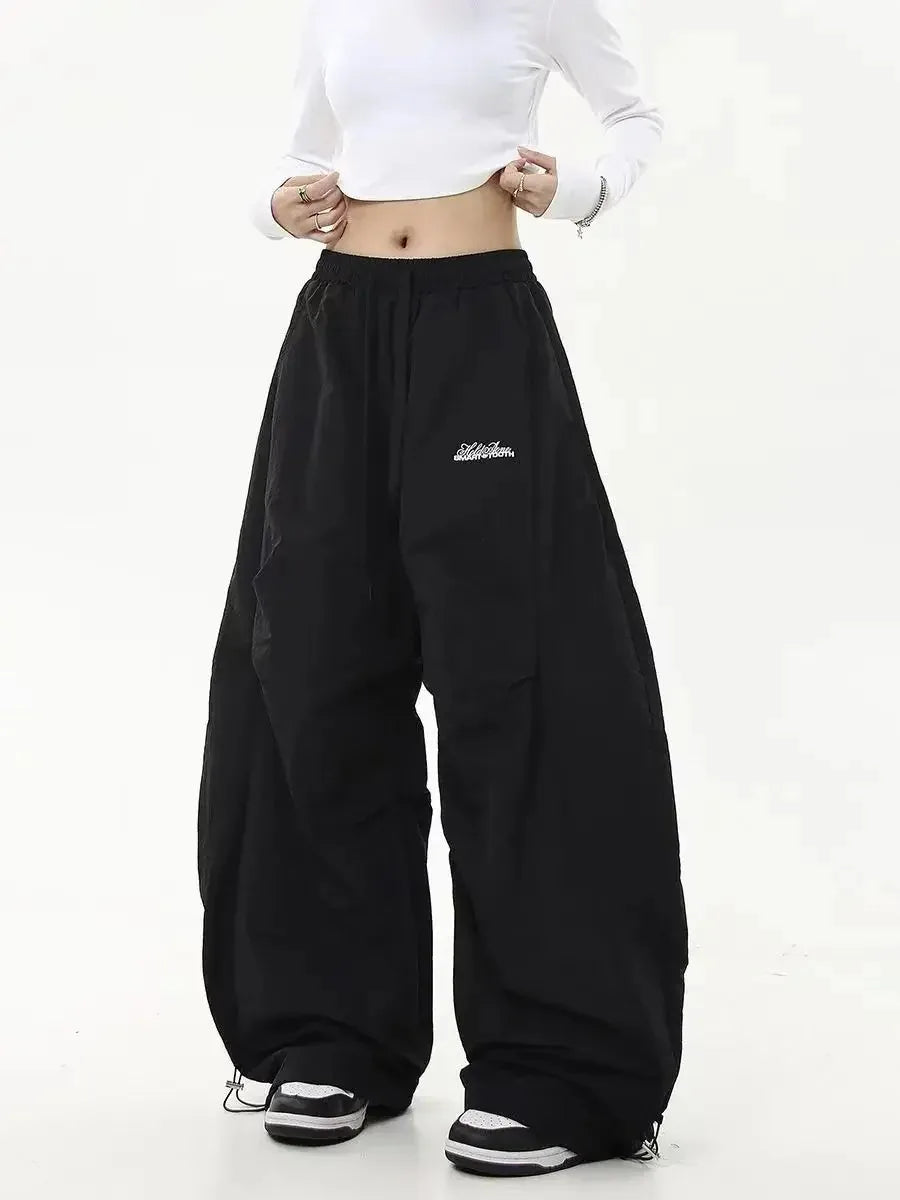 Women Casual Solid Low Waist Wide Leg Baggy Streetwear Oversize Sweatpants