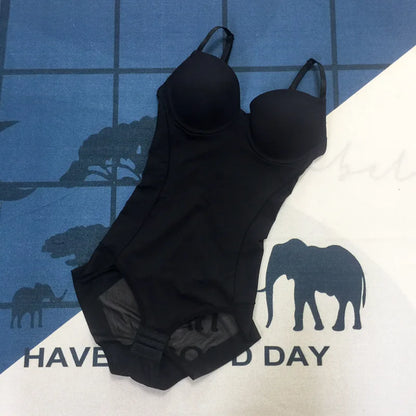 Underwire White Bodysuit Stretch Silky Underwear Shapewear