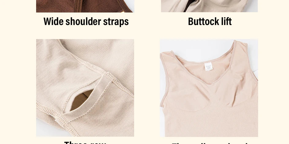 Sexy Bodysuits Full Coverage Shapewear Thigh Slim Body Suit Wide Shoulder Body Shaper Jumpsuit Seamless