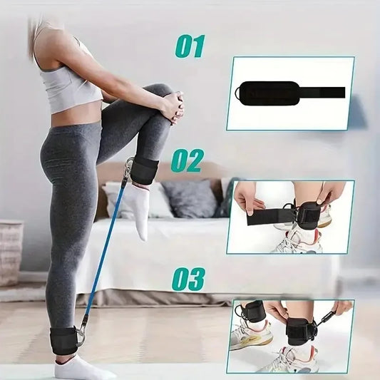 Adjustable Ankle Cuffs - Leg Workout Straps for Glute & Thigh Training,
