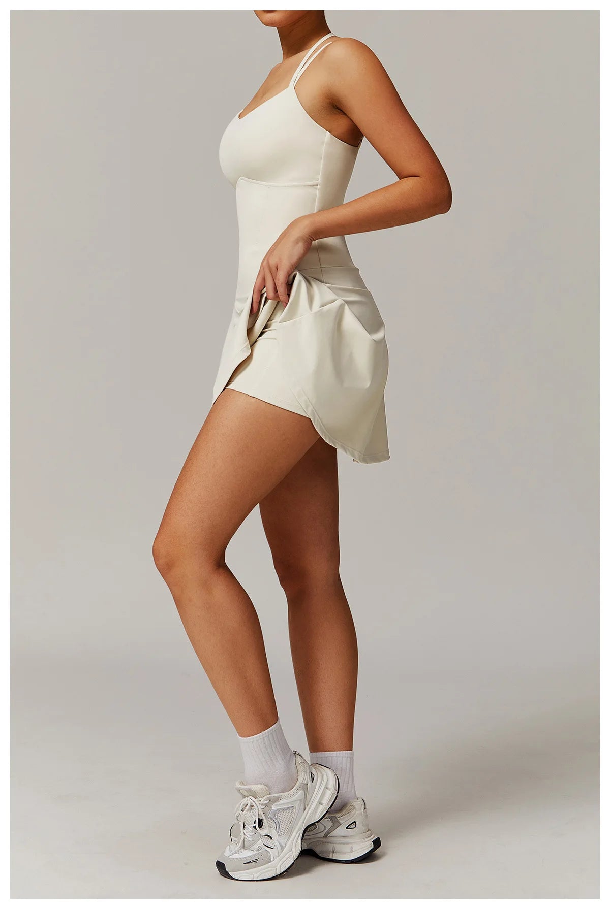 Tennis Dress with Shorts Underneath Pockets Strap Dress Sporting Tennis Outfit  Sport Dresses
