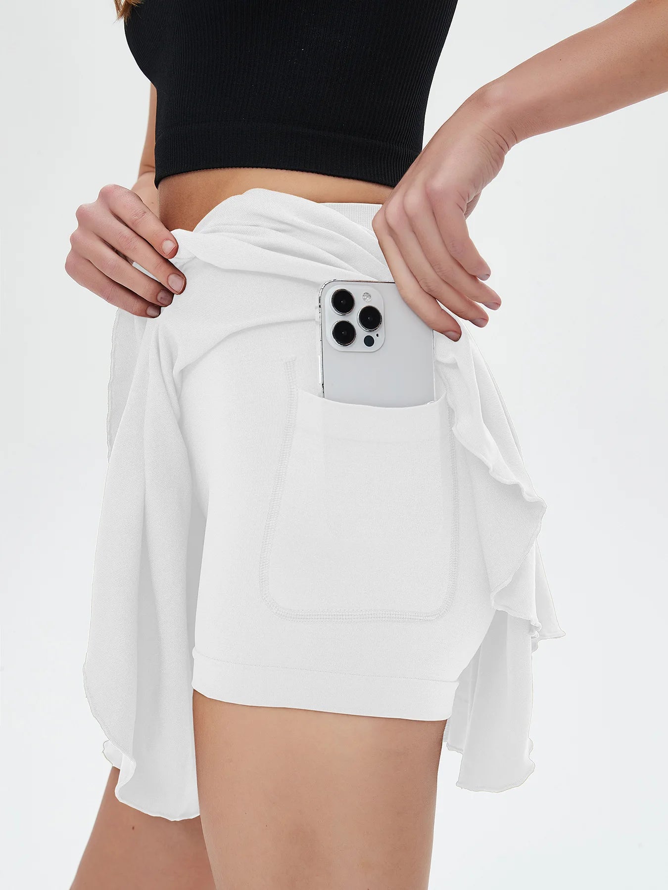 High Waisted Tennis Mini Skirt Yoga Golf Sports Belt Safety Pants Pocket Comfortable and Breathable Sports Skirt