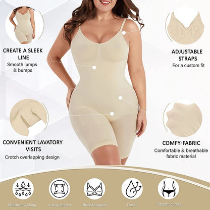 Women Seamless Low Back Bodysuit Shapewear Waist Trainer Body Shaper Open Crotch Slimming Underwear
