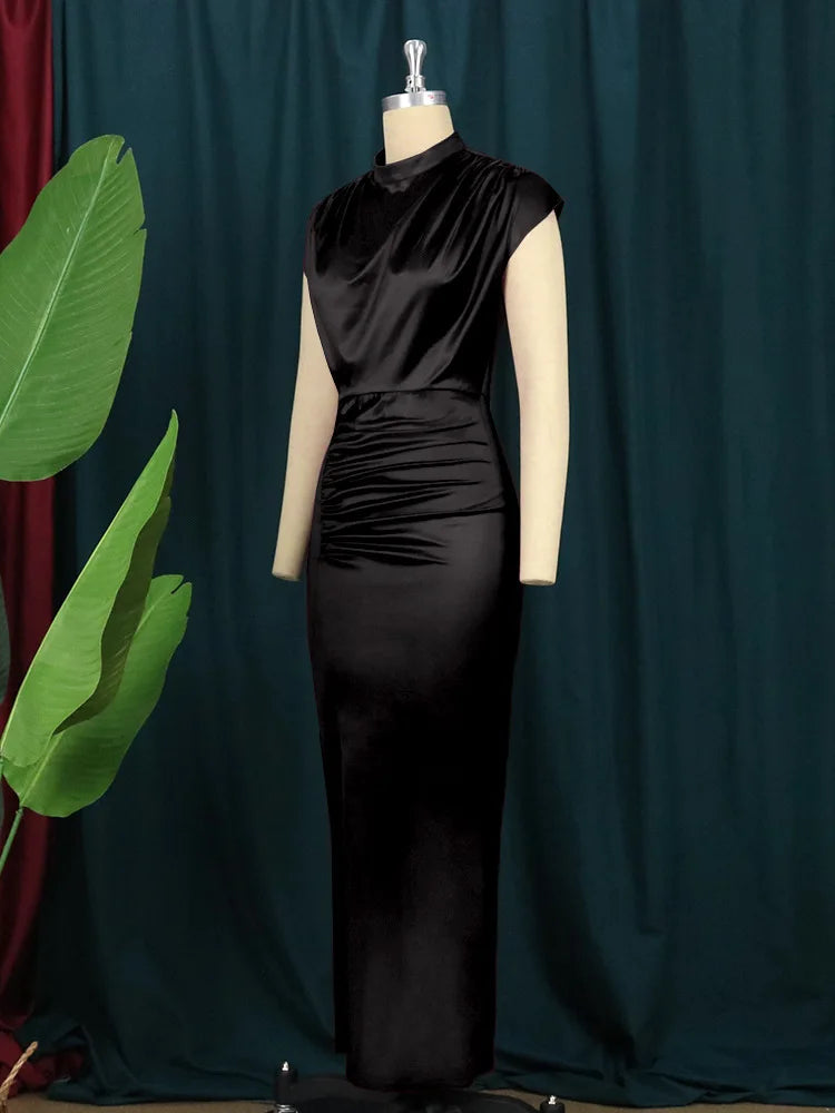women's casual dresses draped fashion Woman clothes long prom female evening dresses elegant party dresses