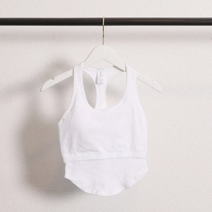 New Workout Backless Sport Tops Sleeveless Shirts Padded Sports Yoga Vest T-Shirt