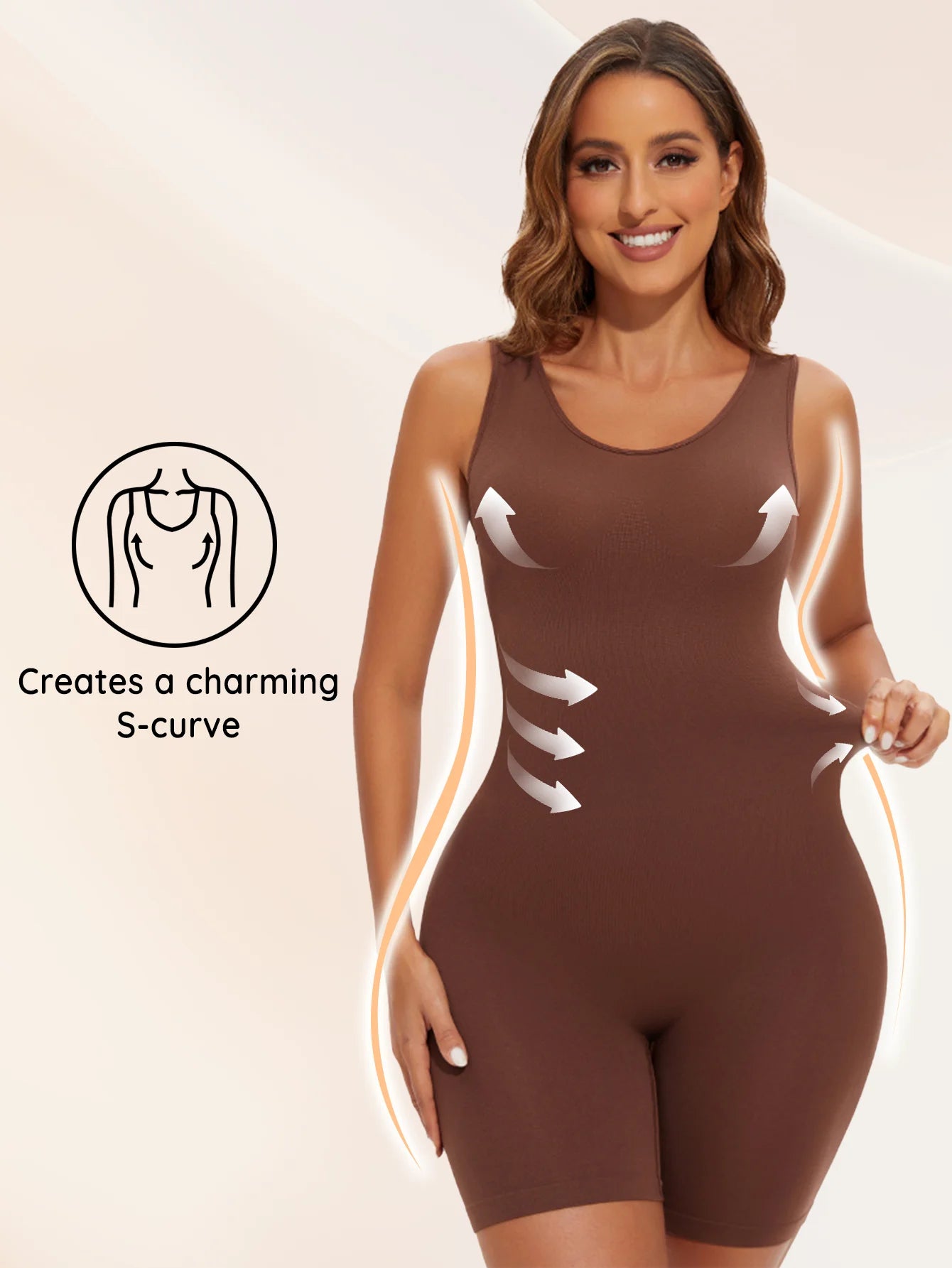 Sexy Bodysuits Full Coverage Shapewear Thigh Slim Body Suit Wide Shoulder Body Shaper Jumpsuit Seamless