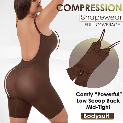 Women Seamless Low Back Bodysuit Shapewear Waist Trainer Body Shaper Open Crotch Slimming Underwear