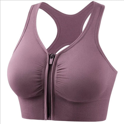 Women's sports bra front zipper design sports vest fashionable bra yoga