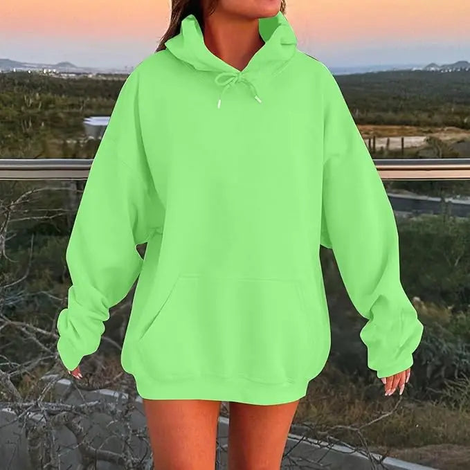 Women's Hoodies Casual Hoodie 2026 Solid Color Hoodies Oversize  Sweatshirt