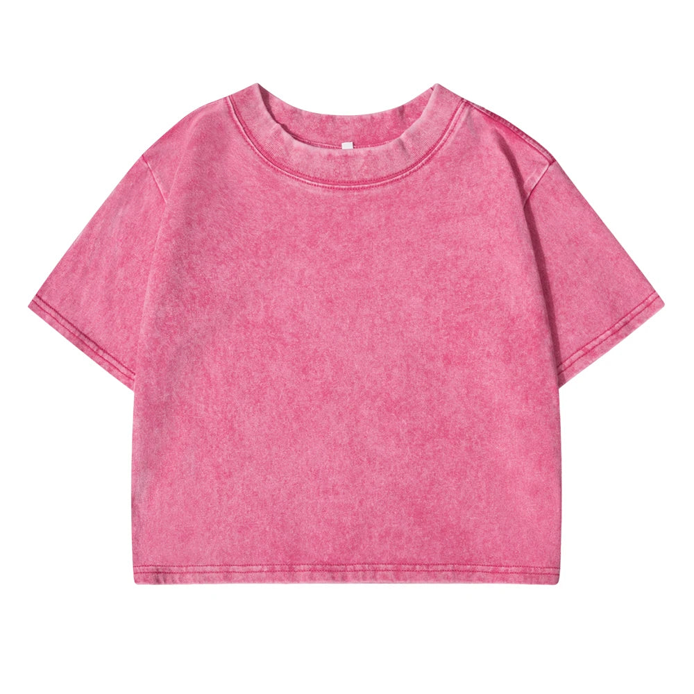 Solid Color Slim Casual Sport Short Sleevel Retro T-shirt