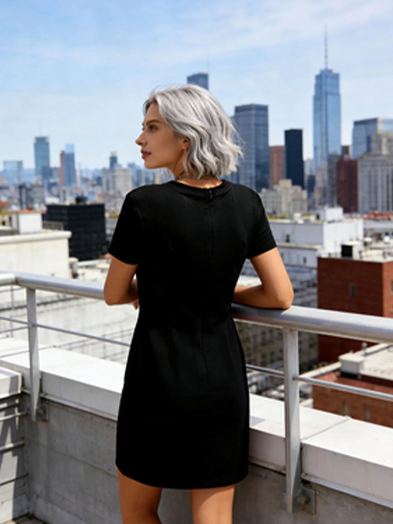 Women Casual T-Shirt Dress  Print Short Sleeve O-Neck Mini Dresses Streetwear
