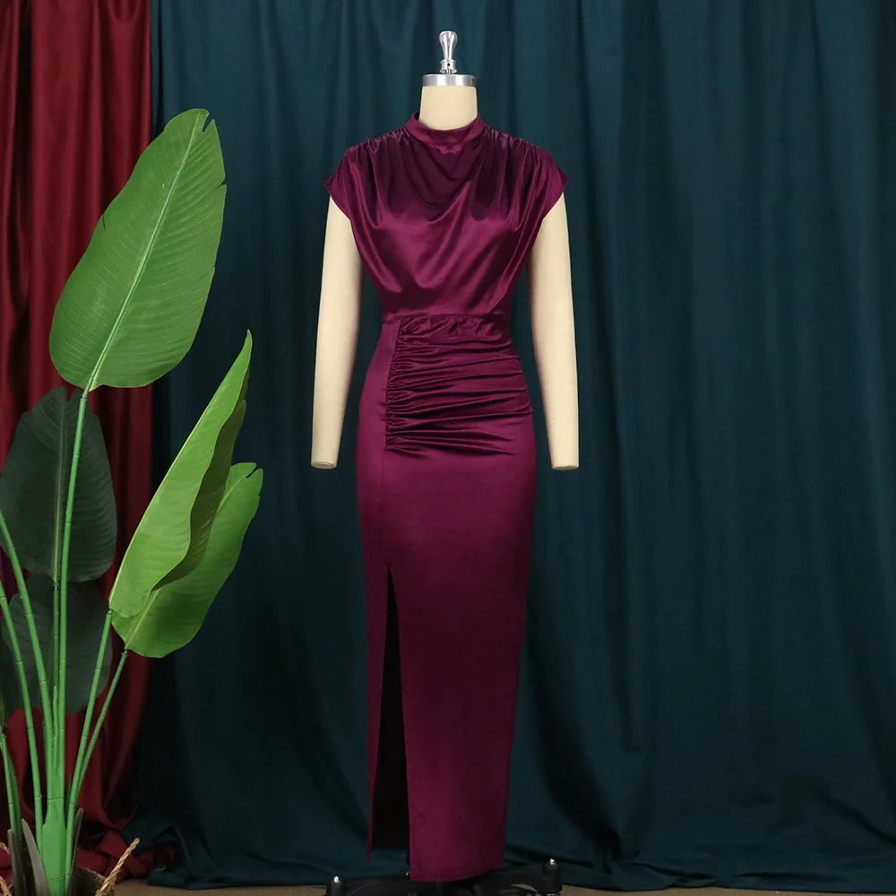 women's casual dresses draped fashion Woman clothes long prom female evening dresses elegant party dresses