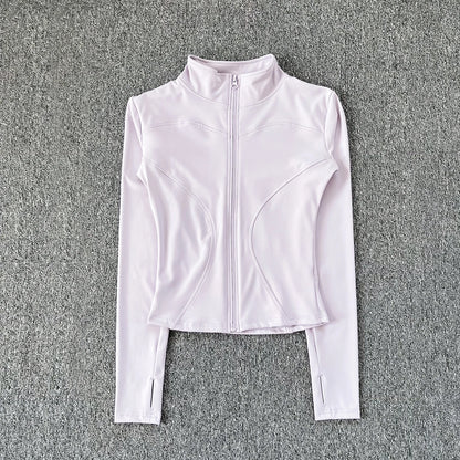 Women Sport Jacket Long Sleeve Shirt Workout Gym Training Clothing Yoga Sportswear