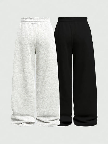 Casual Pants Simple Front-Tie Loose Fit Wide-Leg Trousers, Comfortable