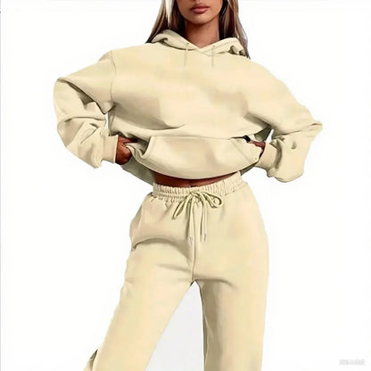 2025 Fashion Tracksuit Hoodies and Sweatpants High Quality Ladies Daily Casual Sports Hooded Outfits