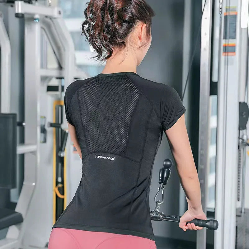 Ladies Sportswear Yoga Wear Quick Dry Seamless short sleeve Gym T-Shirt Tops