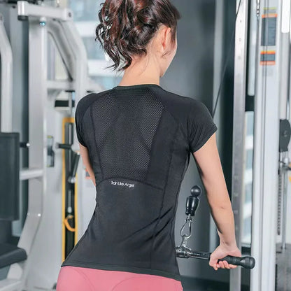 Ladies Sportswear Yoga Wear Quick Dry Seamless short sleeve Gym T-Shirt Tops