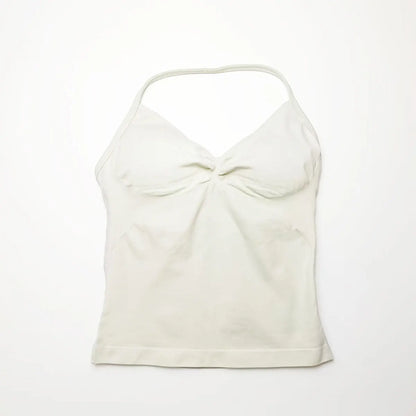 Longline Strappy Top Sports Fitness Tank Top Gym Beautiful Open Back Bra Halter