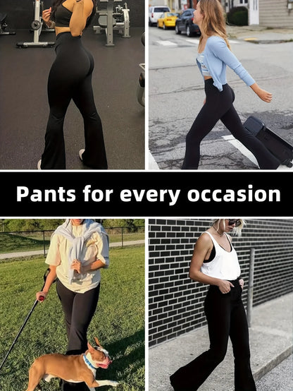 high waisted tight fitting flared pants, slim leg, thin wide leg pants for slim women