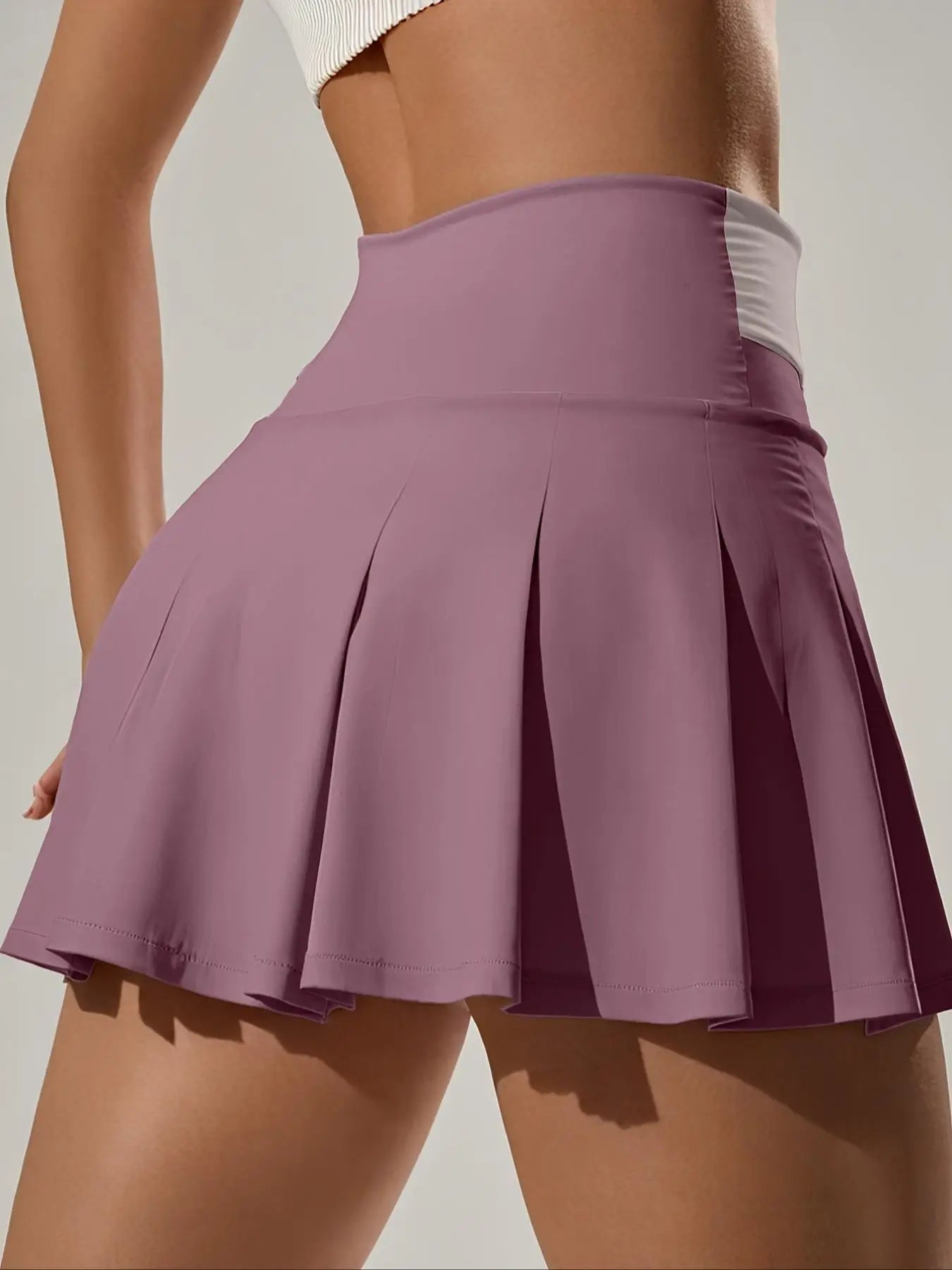 Women's High Waist Slim-Fit Sporty Skirt Pants with Lining Shorts, Tennis Dress for Gym, Tennis & Casual Wear
