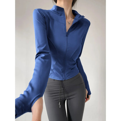 Quick Drying Sports Tight Top Yoga Jacket Long Sleeve S-3XL